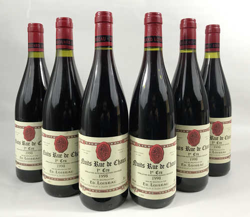 6 bts Nuits-Saint-Georges Edouard Loiseau Nuits Rue de Chaux 1er Cru 0.75 L 1998