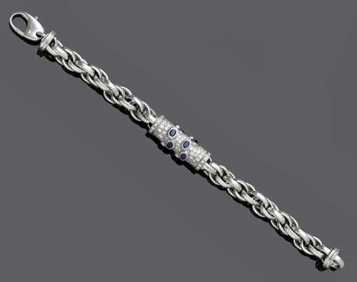 SAPPHIRE AND DIAMOND BRACELET.