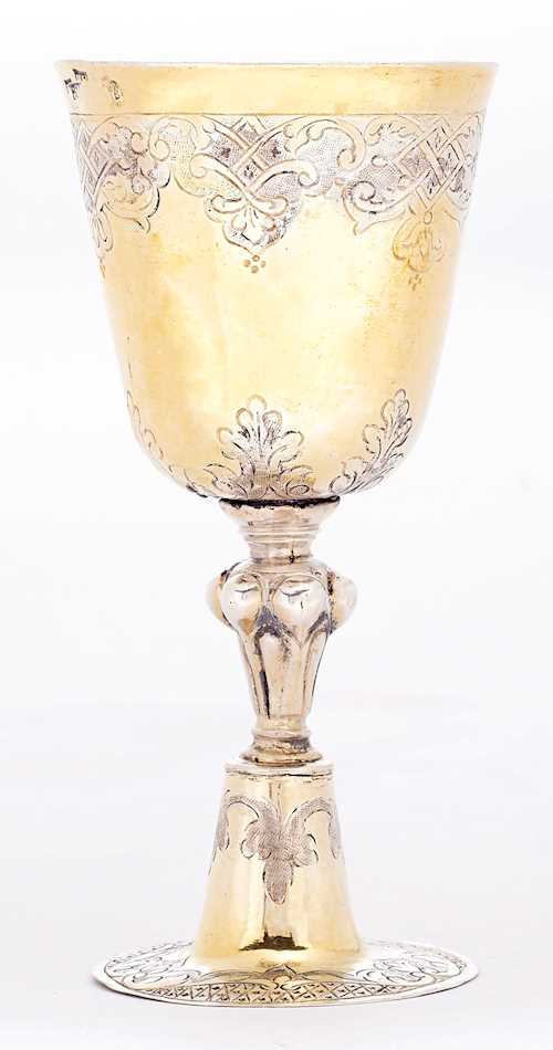 SMALL SILVER-GILT GOBLET,