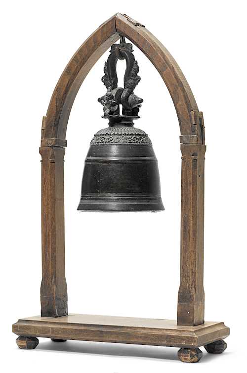 A LARGE BRONZE BELL.