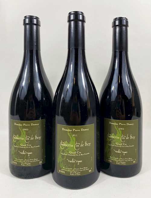 3 bts Chambertin D. Damoy Clos de Bèze Vieilles Vignes  Grand Cru 0.75 L 2002