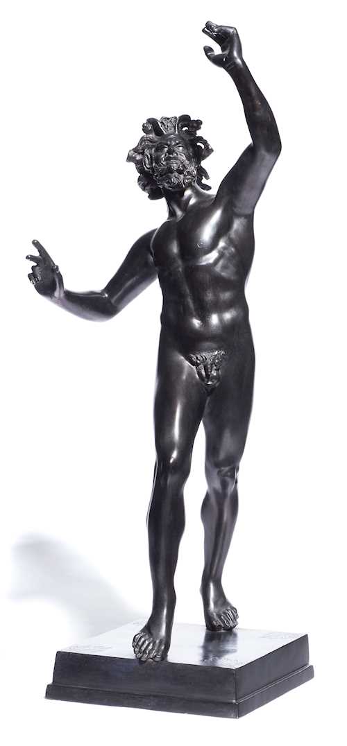 BRONZEFIGUR DES TANZENDEN POMPEIANISCHEN FAUNS