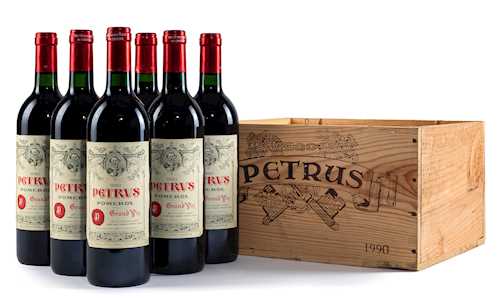 6 bts Pomerol Petrus Grand Vin OWC 0.75 L 1990