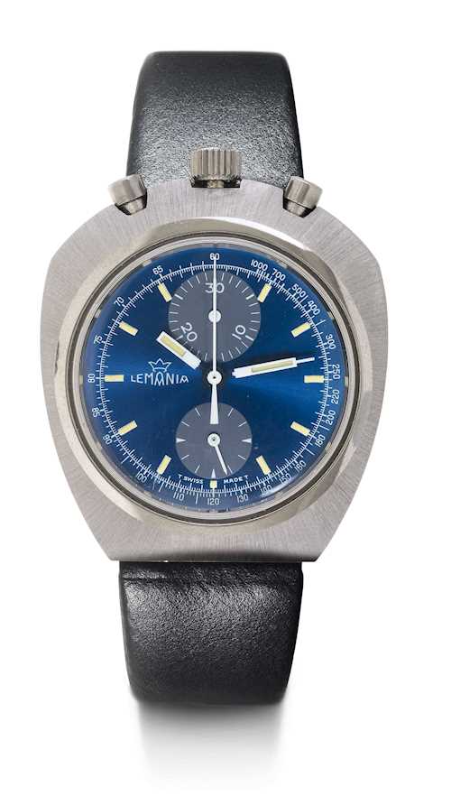 Lemania, aussergewöhnlicher Chronograph, sogenannt "Bullhead", 70er Jahre.