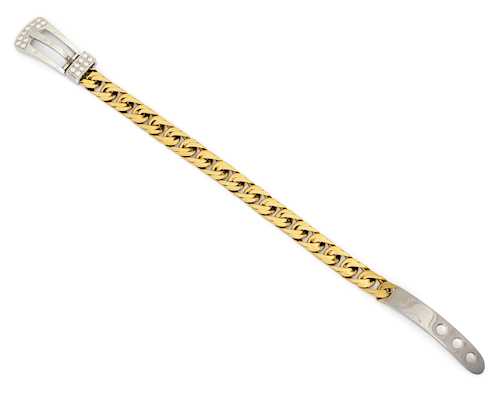 GOLD-DIAMANT-BRACELET, um 1970.