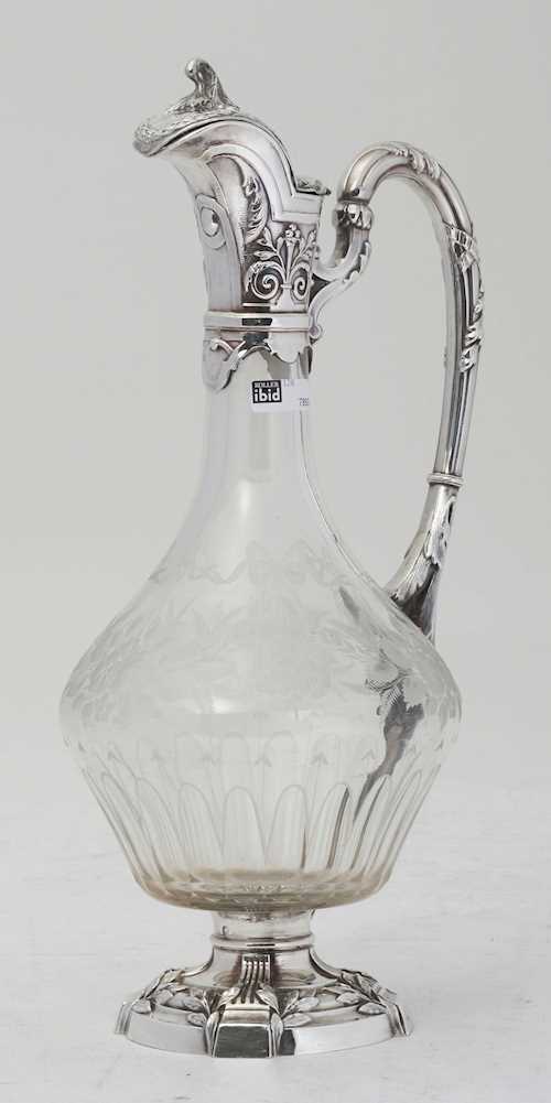 GLASS CARAFE WITH SILVER MOUNTS