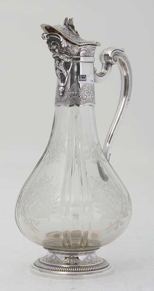 GLASS CARAFE WITH SILVER MOUNTS