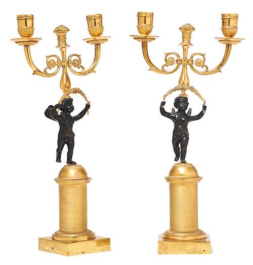 A PAIR OF CANDELABRAS