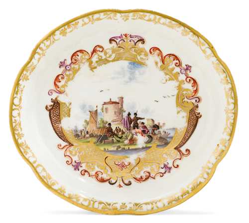 SMALL BOWL WITH MERCANTILE-SHIPPING SCENES