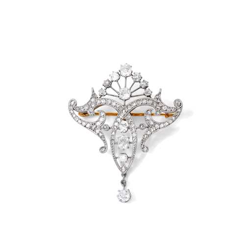 DIAMOND BROOCH, ca. 1910.