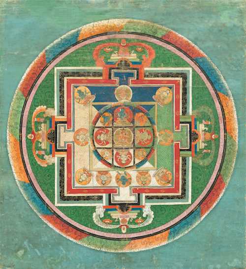 A THANGKA OF A MANDALA.