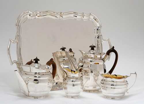 COFFEE AND TEA SERVICE WITH ASSORTED TRAY