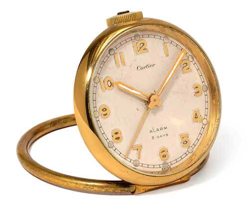 EARLY CARTIER TRAVEL ALARM CLOCK