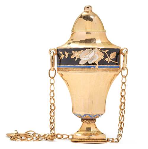 GOLD FLACON IN THE SHAPE OF AN URN