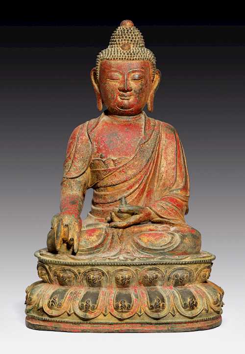 FEINE FIGUR DES MEDIZIN-BUDDHA.