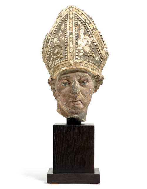 HEAD FRAGMENT OF A HOLY BISHOP