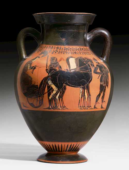 BELLY AMPHORA “HERACLES' JOURNEY TO OLYMPUS”