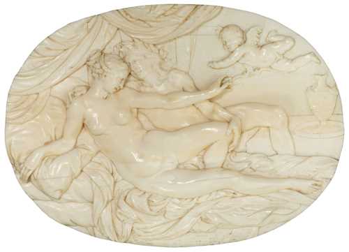 OVAL IVORY PLAQUE “APHRODITE AND APOLLO”