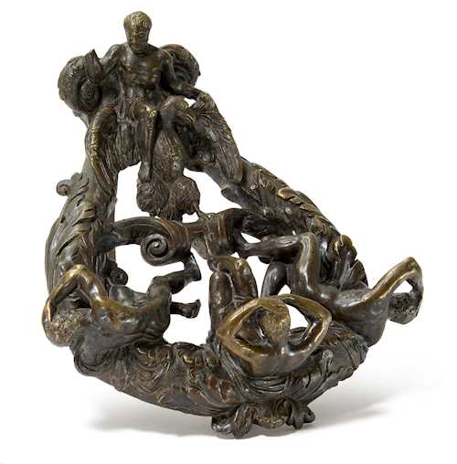 LARGE DOOR KNOCKER WITH ZEUS FIGHTING THE TITANS