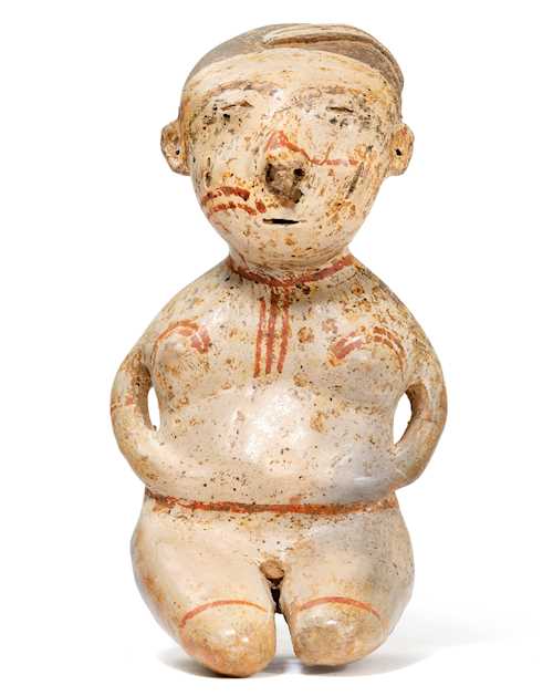 SITZENDE TERRACOTTA FIGUR