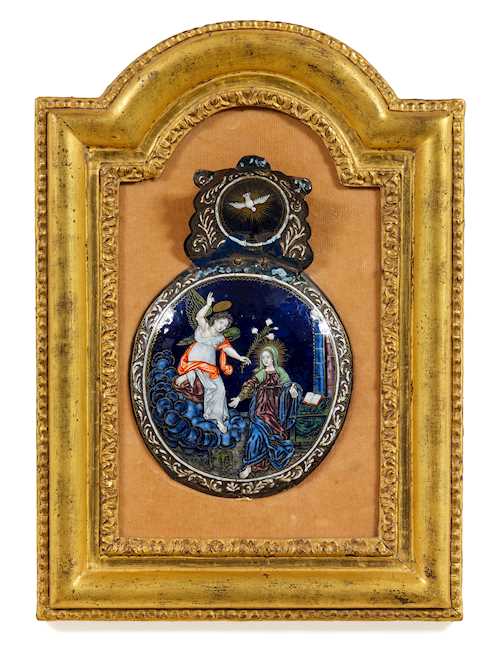 ENAMEL PLAQUE: THE ANNUNCIATION