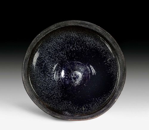 A JIANYAO TEMMOKU TEABOWL. China, Song dynasty, diameter 13 cm. Hare's fur glaze.