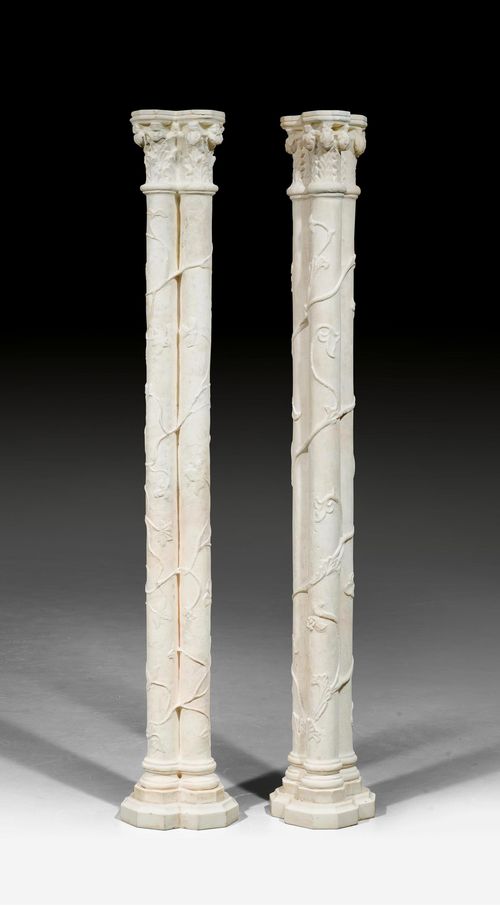 PAIR OF MARBLE COLUMNS,