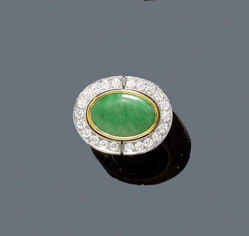 JADEIT-BRILLANT-RING, PÉCLARD.