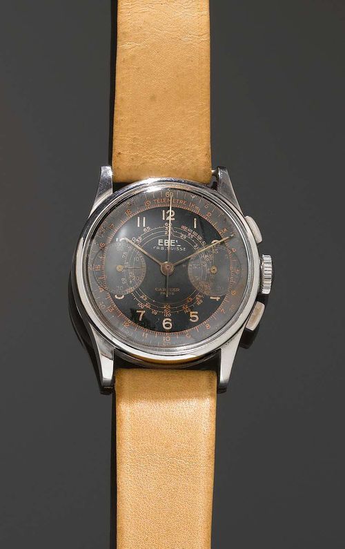 GENTLEMAN S WRISTWATCH CHRONOGRAPH EBEL for CARTIER ca 1940