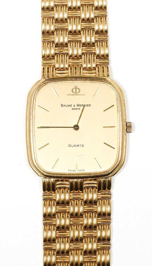 GENTLEMAN S WRISTWATCH BAUME MERCIER 1980s. Yellow gold 750