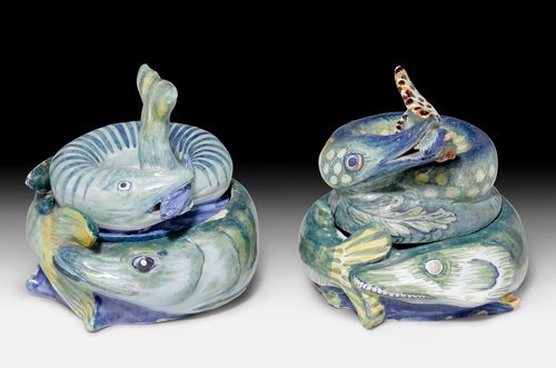 TWO 'PIKE' TUREENS 'SNOEKPOTJES',