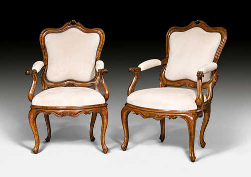 PAIR OF ARM-CHAIRS,