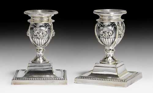 PAIR OF SMALL CANDLESTICKS,