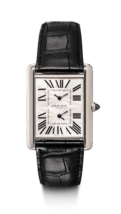 Cartier. Rare, large "Collection Privée", featuring 2 time zones, 2009.