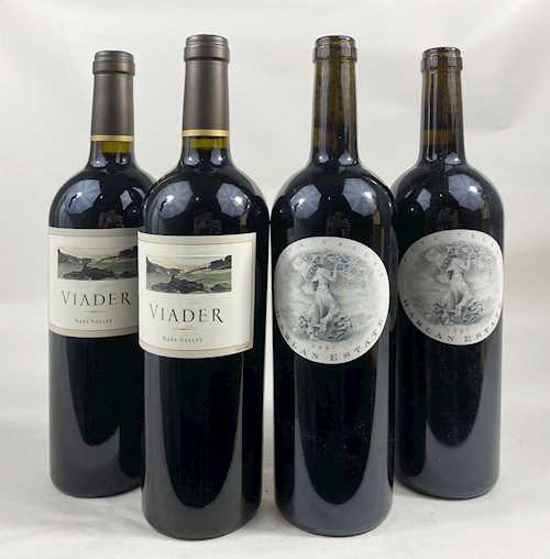 Lot von 4: 2 Fl. Napa Valley Harlan Estate 0.75 L 1997; 2 Fl. Napa Valley Viader 0.75 L 2000