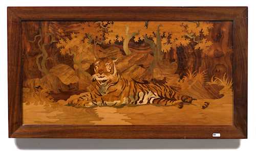 INLAID PICTURE, DEPICTING A TIGER