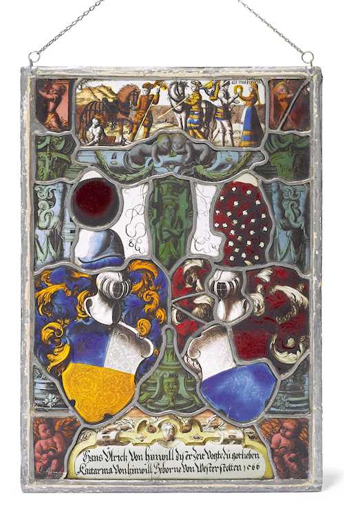 ALLIANCE ARMORIAL PANEL OF HANS ULRICH VON HINWIL AND KATHARINA VON WESTERSTETTEN