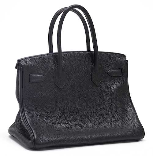 HERMÈS PARIS MADE IN FRANCE. SAC Birkin 30 cm aus schwarzem