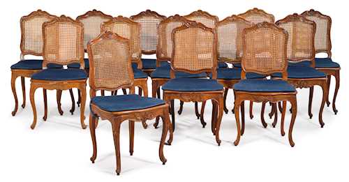 A SET OF FOURTEEN CHAIRS