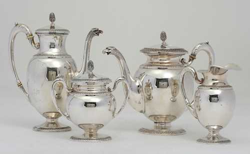 COFFEE- AND TEA SERVICE WITH A CREAM JUG AND A SUGAR BOWL
