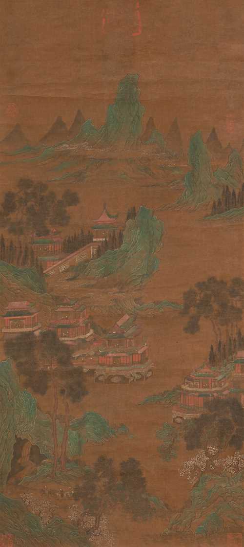 後仿趙千里 (1127–1162).傳統山水畫。