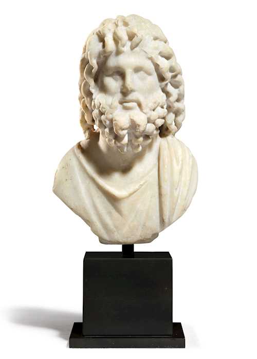 BUST OF A BEARDED MAN, PROBABLY REPRESENTING THE GOD ZEUS OR ASCLEPIOS