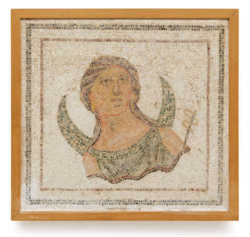 MOSAIC PANEL WITH A REPRESENTATION OF THE MOON GODDESS LUNA
