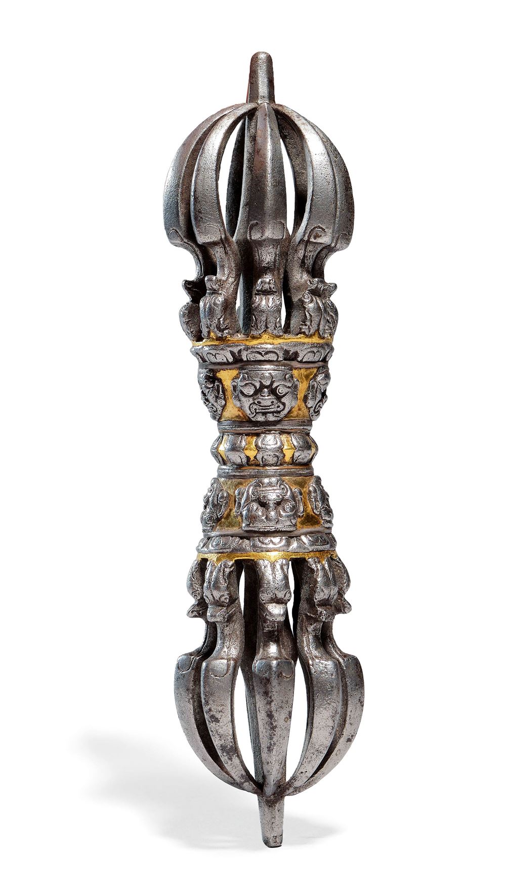 華麗稀有九股金剛杵。 西藏，12/13世紀，長17厘米。