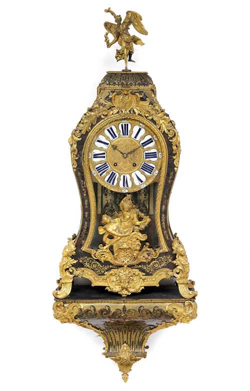 LARGE BOULLE CLOCK ON PLINTH