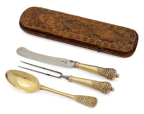 TRAVEL CUTLERY SET IN A LEATHER CASE