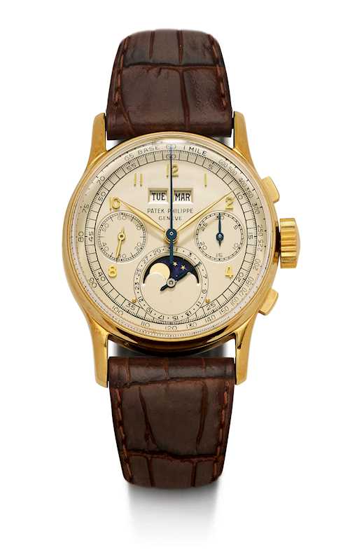 Patek Philippe, extremely rare and very attractive perpetual calendar with chronograph, Ref. 1518, manufactured in 1950.