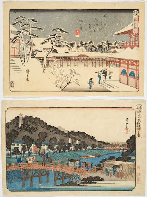 TWO LANDSCAPE PRINTS BY UTAGAWA HIROSHIGE I (1797–1858).