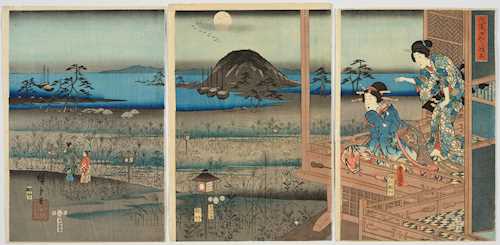 A GENJI TRIPTYCH BY UTAGAWA KUNISADA I (1786–1864) AND UTAGAWA HIROSHIGE I (1797–1858)