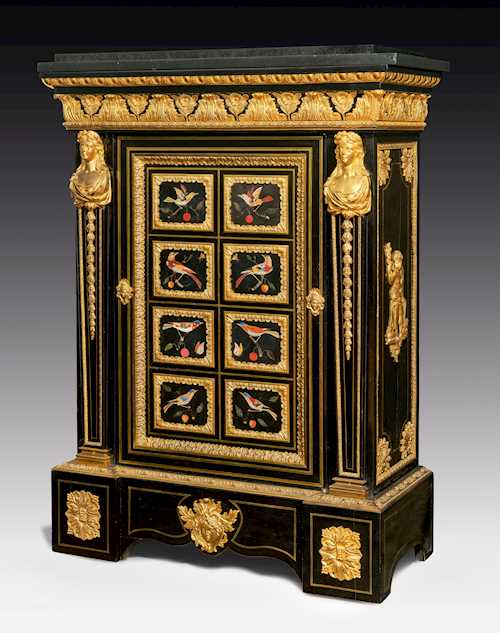 HALF-HEIGHT CABINET WITH “PIETRA-DURA” INLAYS